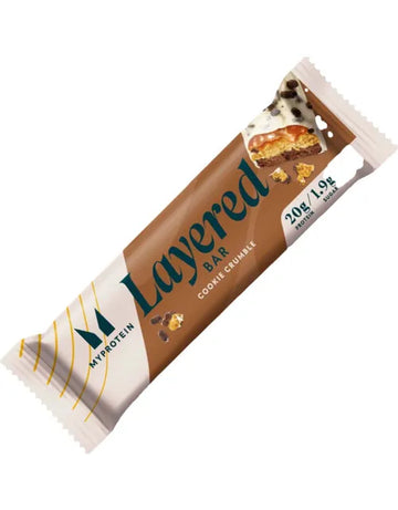 MyProtein Layered Bar Cookie Crumble – Πρωτεϊνική Μπάρα με Γεύση Μπισκότο & Καραμέλα, 20g Πρωτεΐνης και Χαμηλά Σάκχαρα